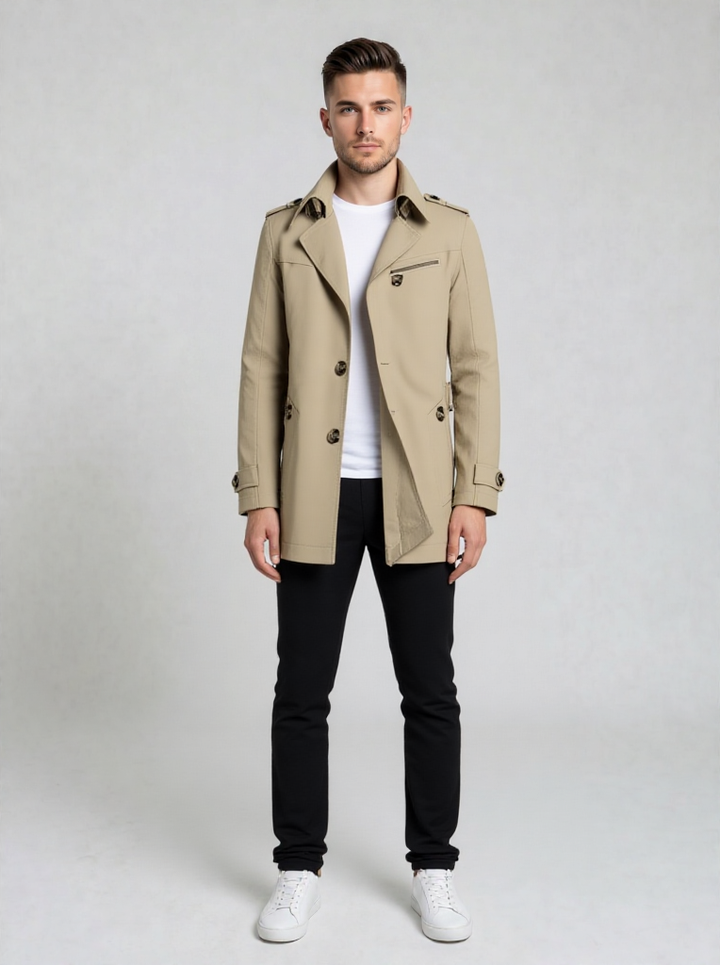 Felix | Men's Slim Fit Trench Coat Jacket