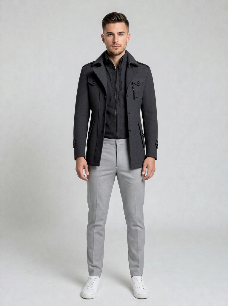 Leon | Men's Wool Blend Two Piece Coat