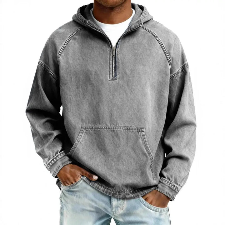 Cale | Washed Half-Zip Hoodie