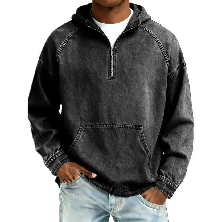 Cale | Washed Half-Zip Hoodie