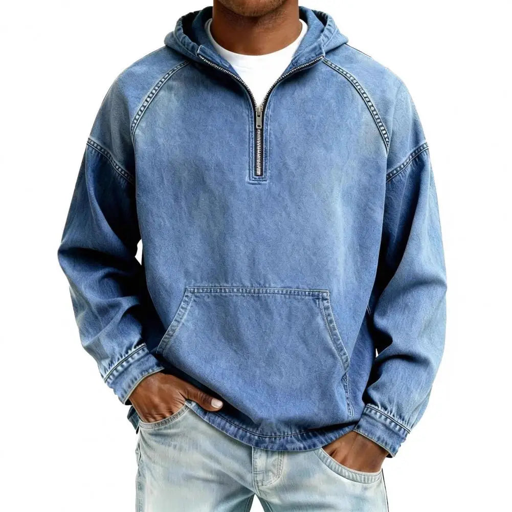 Cale | Washed Half-Zip Hoodie