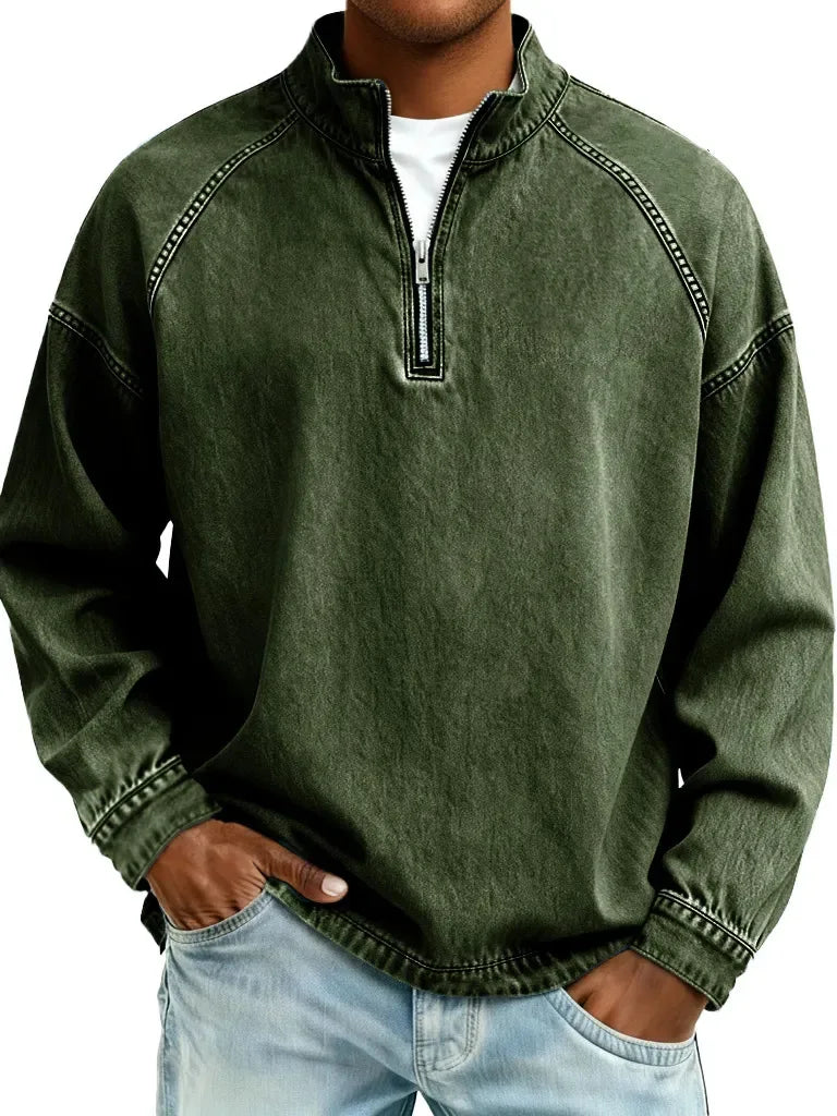 Elia | Washed Half-Zip Pullover