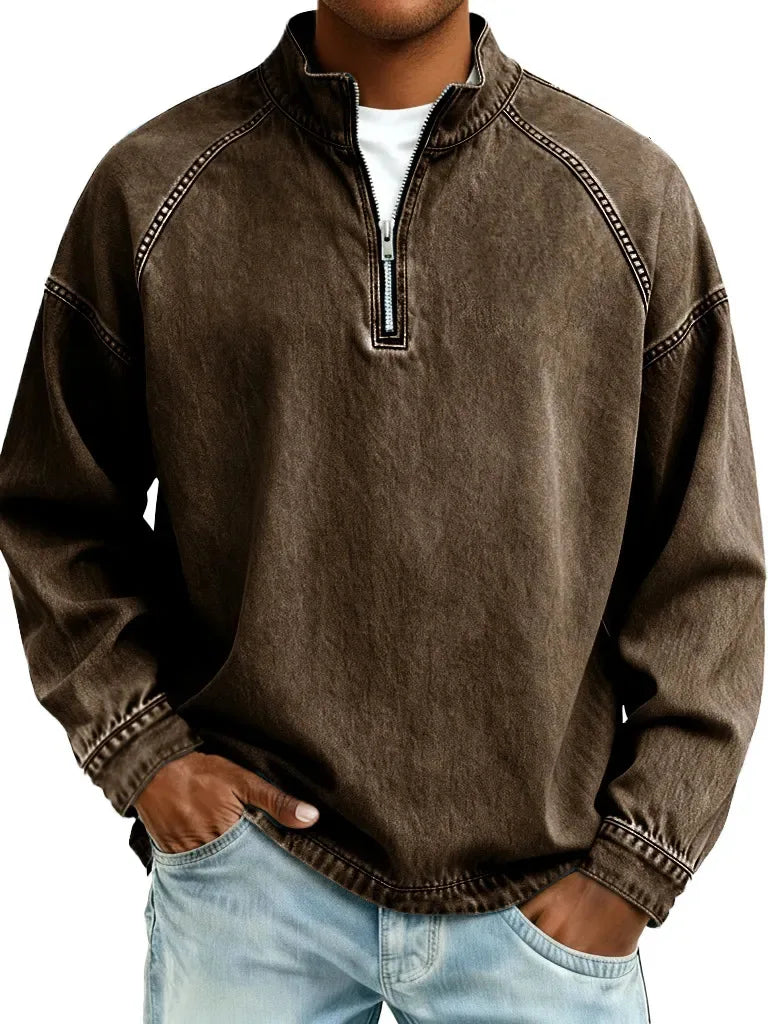 Elia | Washed Half-Zip Pullover