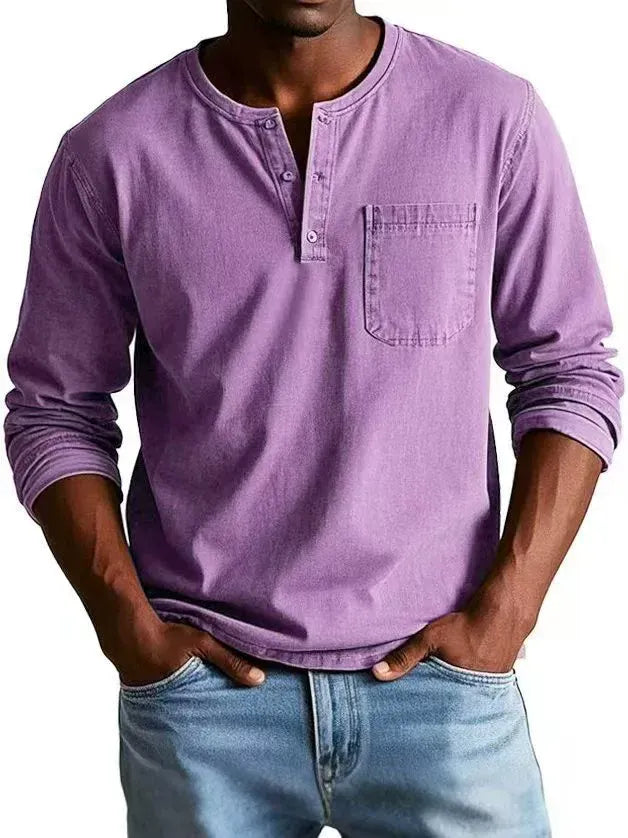 Renzo | Washed Long Sleeve Henley