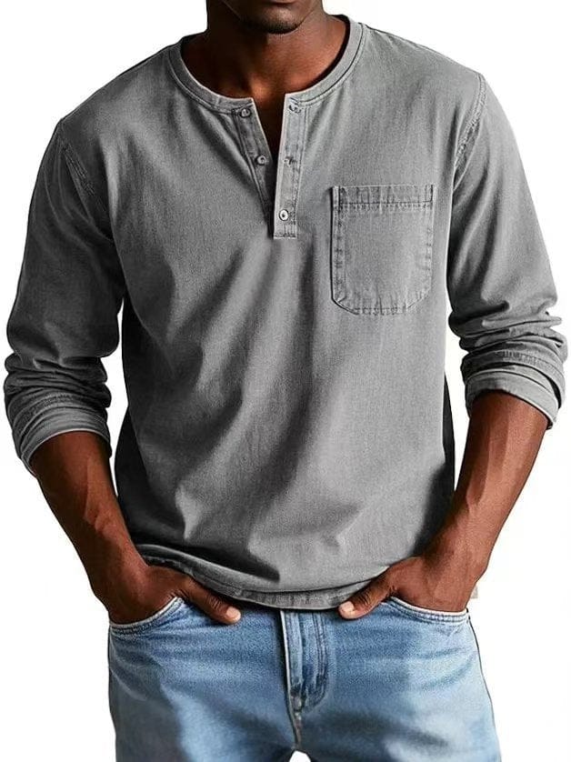 Renzo | Washed Long Sleeve Henley