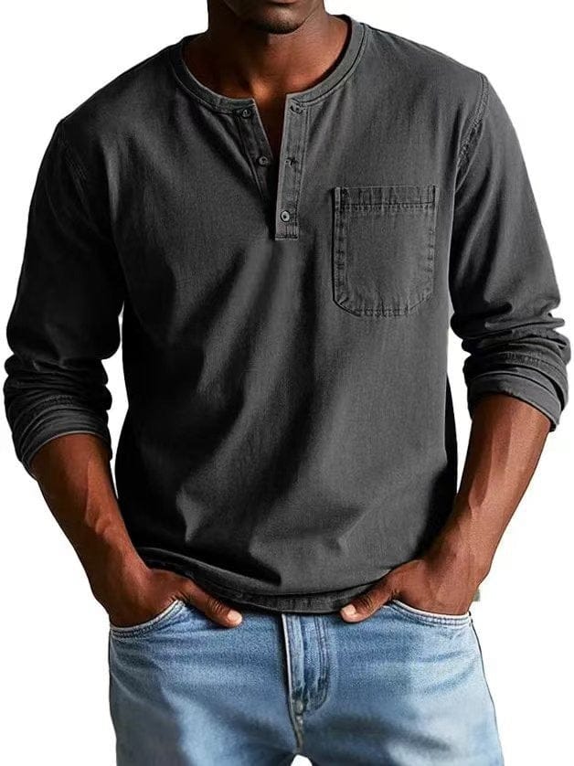 Renzo | Washed Long Sleeve Henley